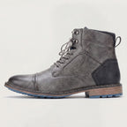 Men’s Rugged Lace Up Ankle Boots - Casual Leather Boots