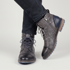 Men’s Rugged Lace Up Ankle Boots - Casual Leather Boots