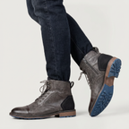 Men’s Rugged Lace Up Ankle Boots - Casual Leather Boots