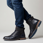 Men’s Rugged Lace Up Ankle Boots - Casual Leather Boots
