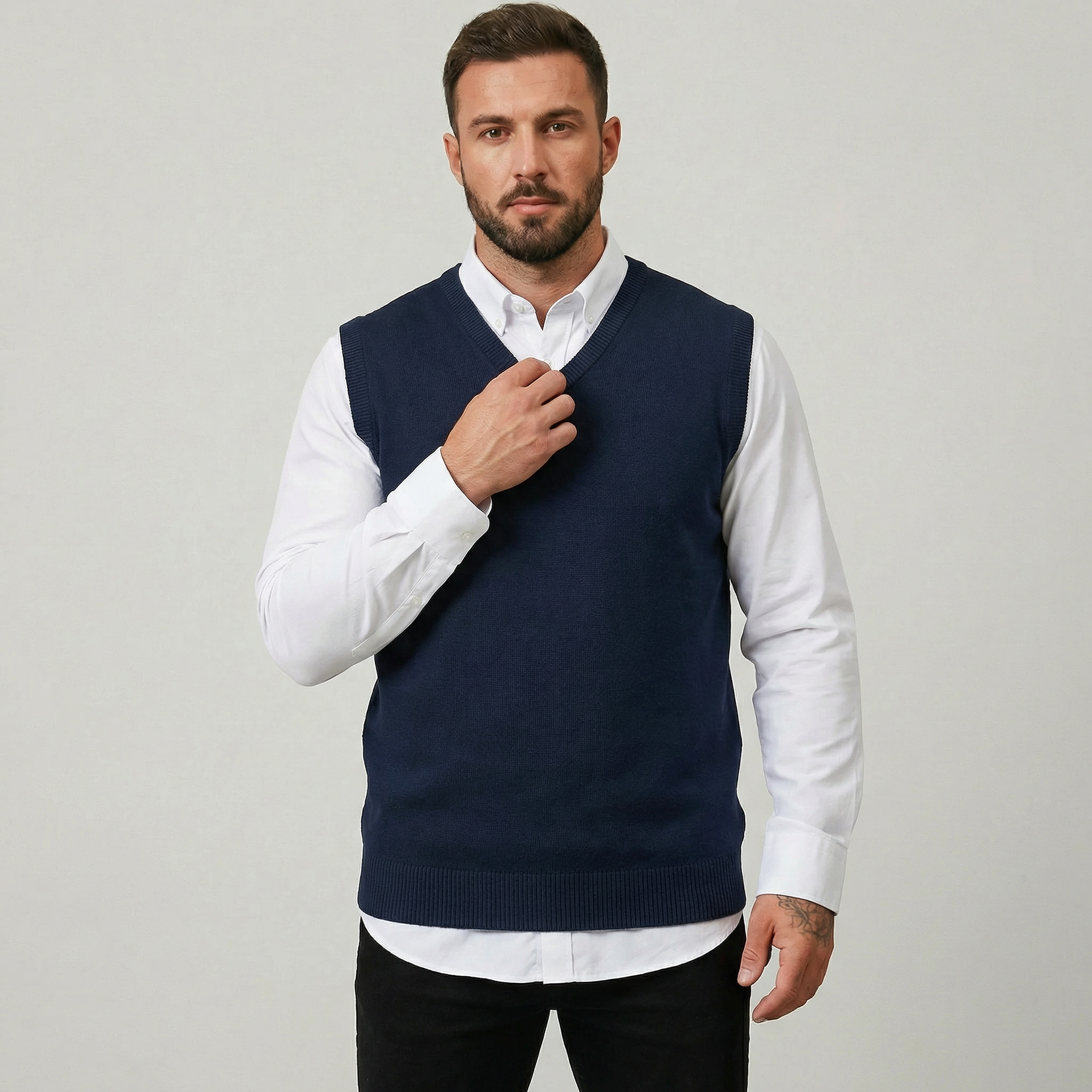 Men's knit spencer Vest
