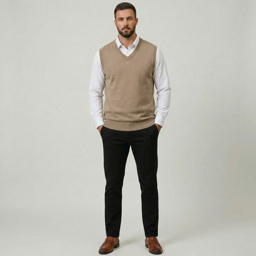 Men's knit spencer Vest