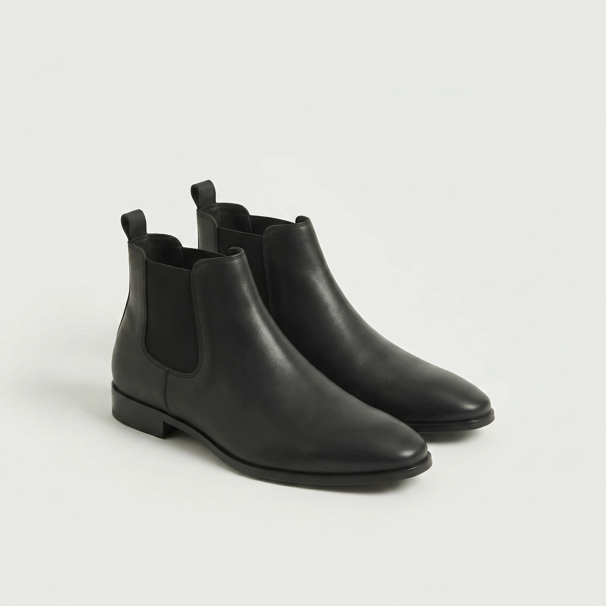Men’s Smooth Leather Chelsea Boots —  Slip-On Ankle Fit