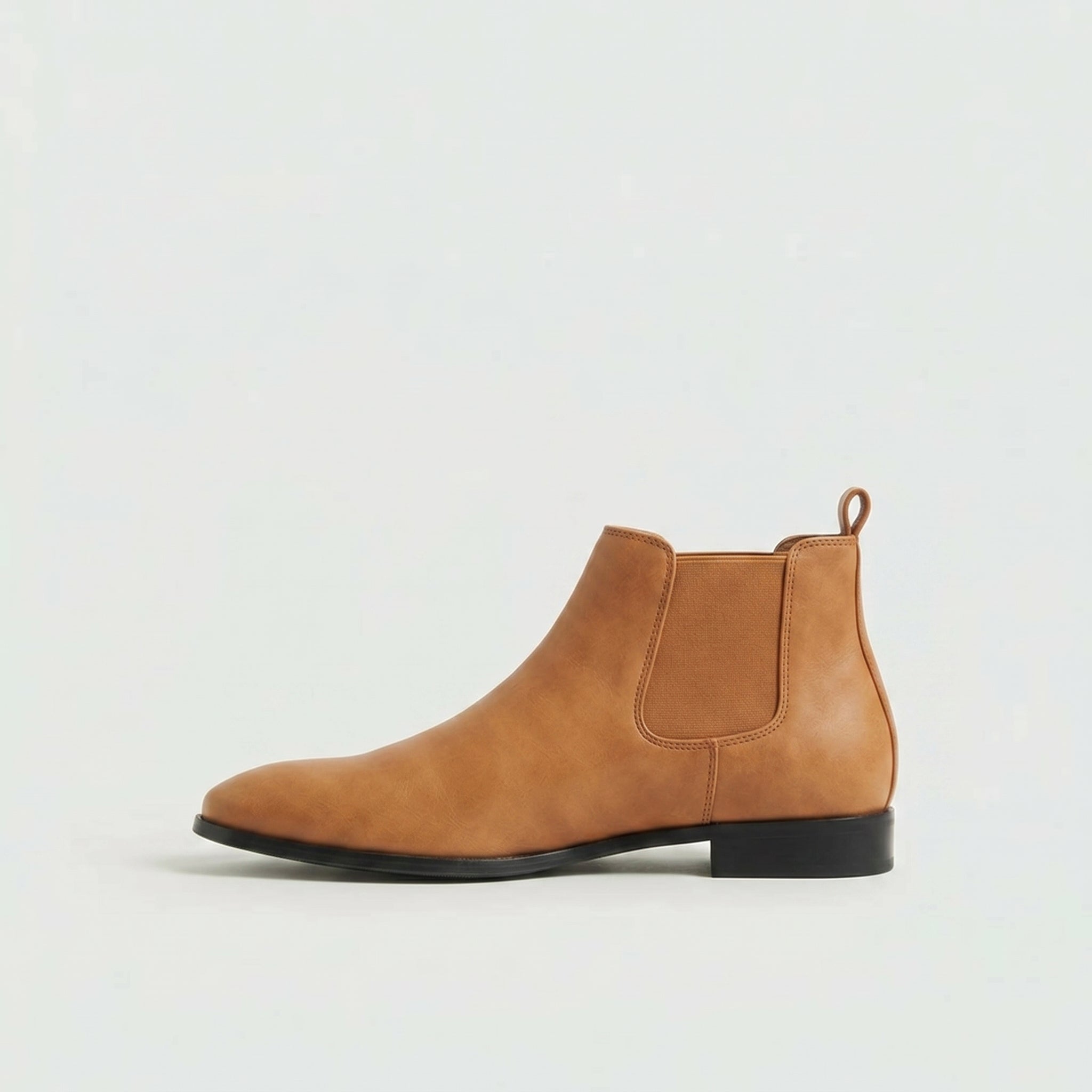 Men’s Smooth Leather Chelsea Boots —  Slip-On Ankle Fit