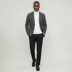 Men’s Textured Tailored Jacket - Smart Casual Wool Look Coat