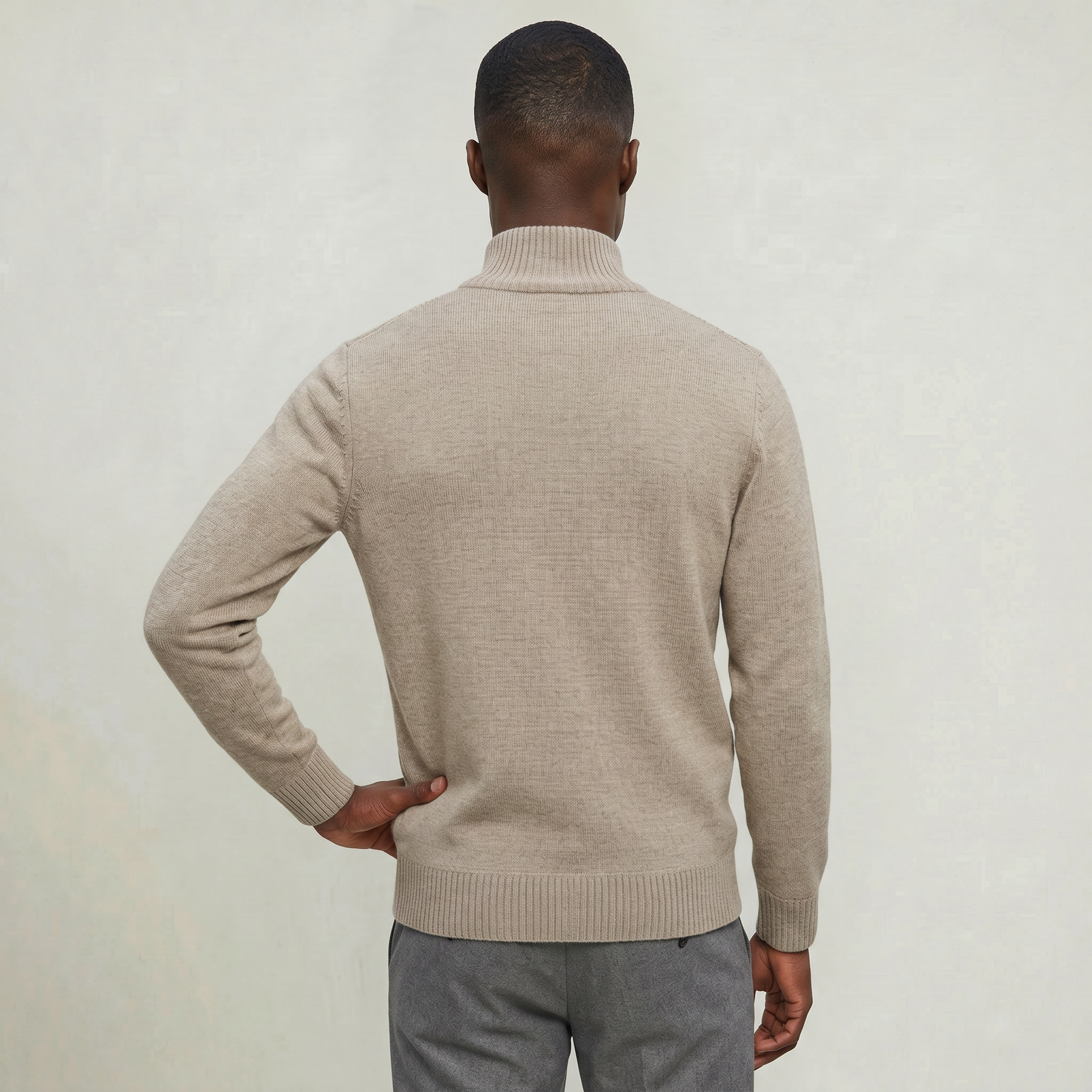 Men’s Knit Zip Jacket - Textured Cardigan Style Regular Fit