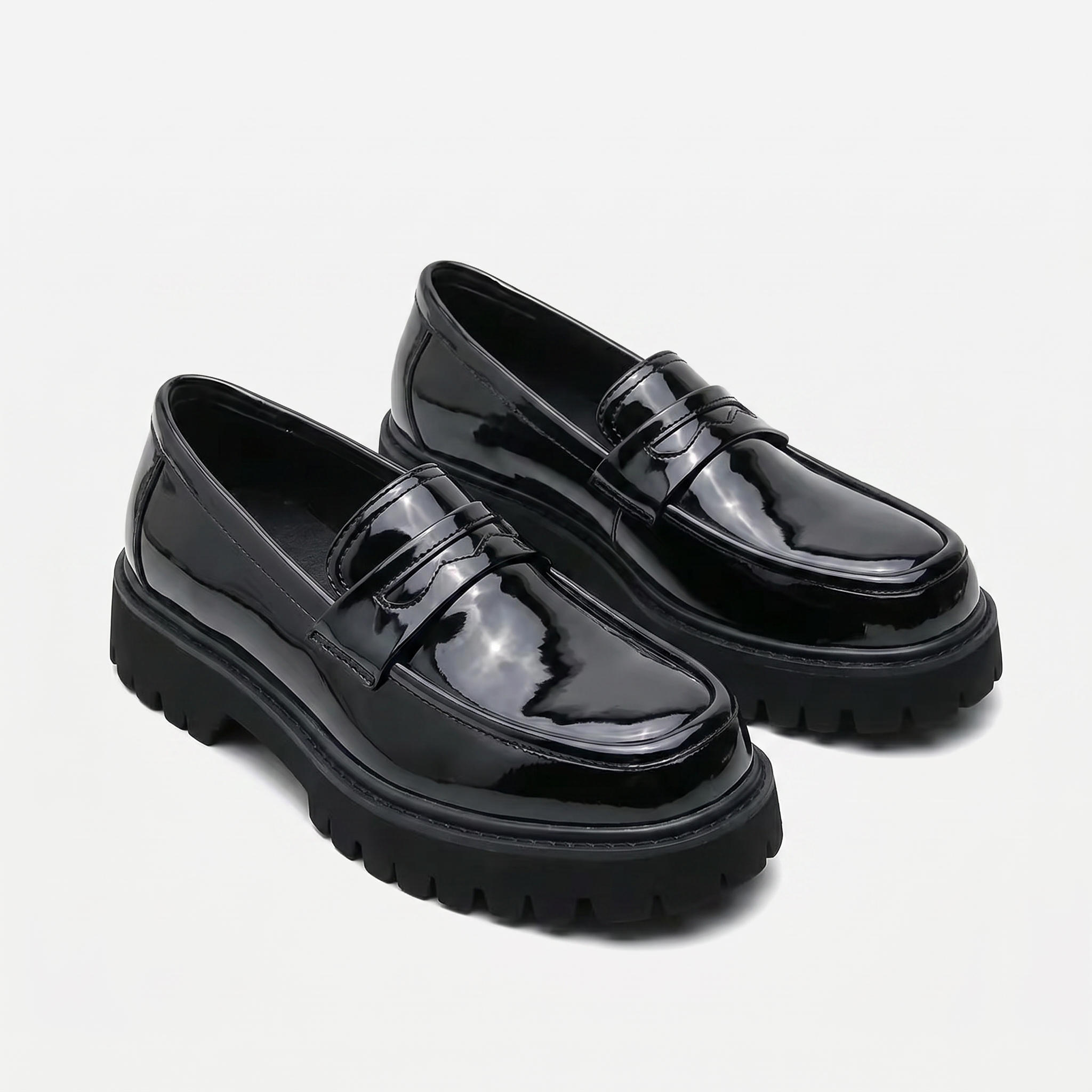 Men’s Chunky Loafers - Thick Sole Slip-On Shoes