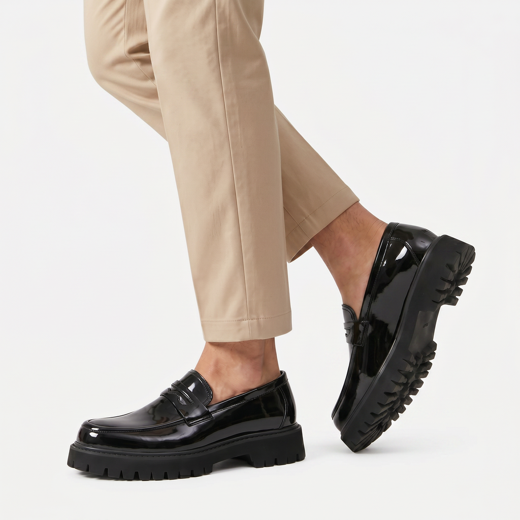 Men’s Chunky Loafers - Thick Sole Slip-On Shoes