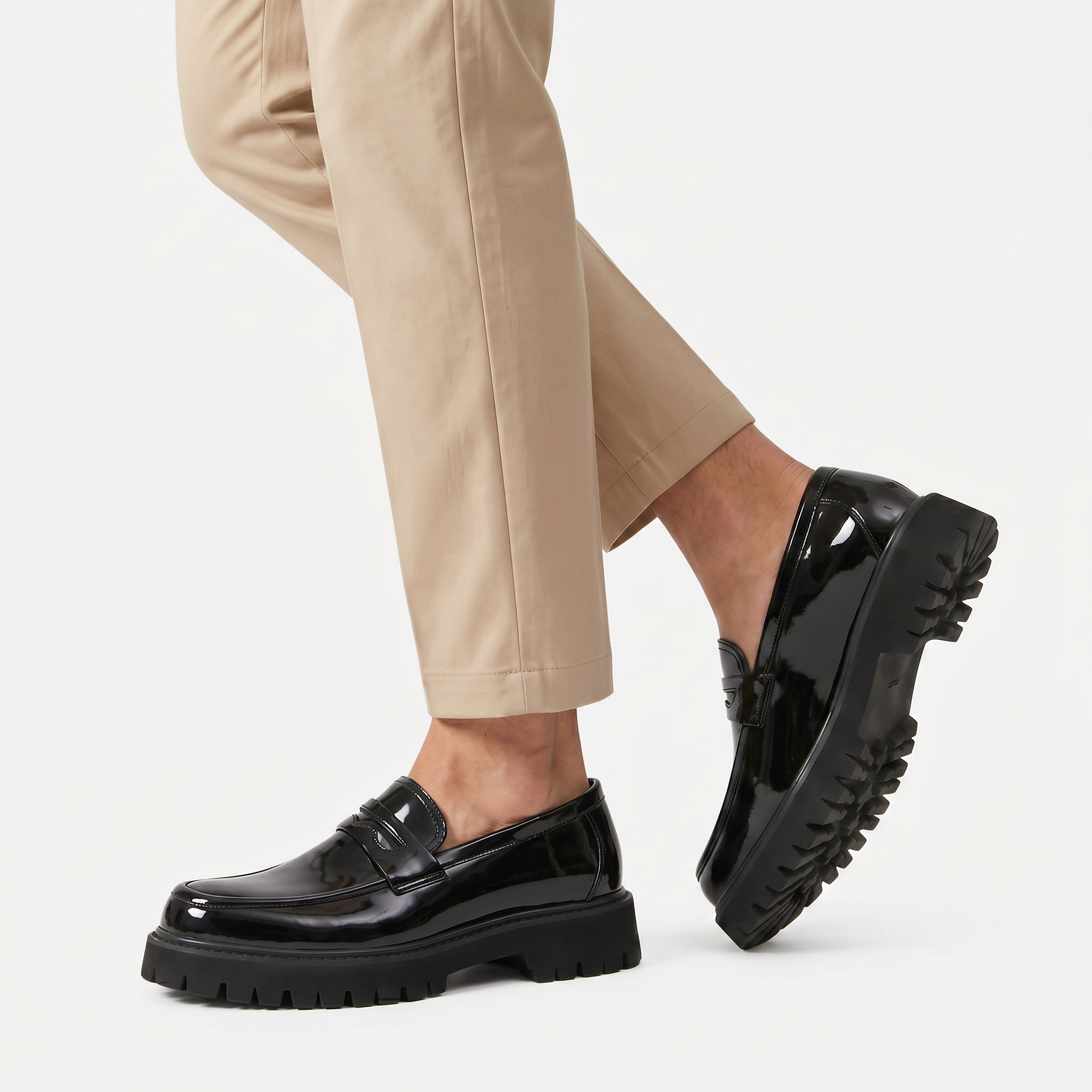 Men’s Chunky Loafers - Thick Sole Slip-On Shoes