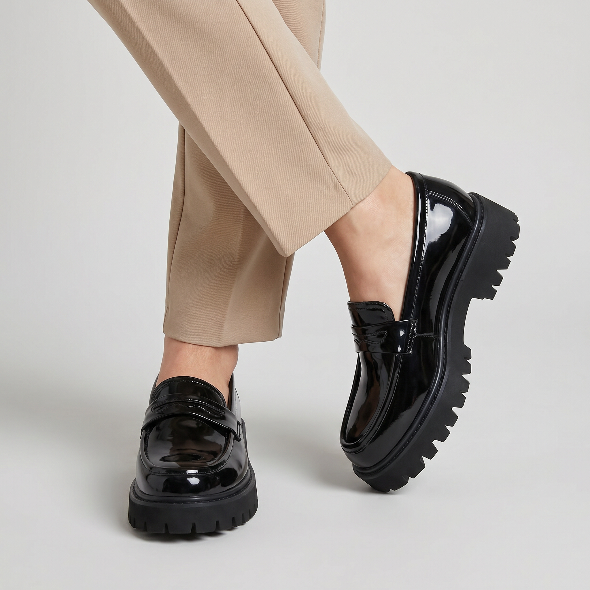 Men’s Chunky Loafers - Thick Sole Slip-On Shoes