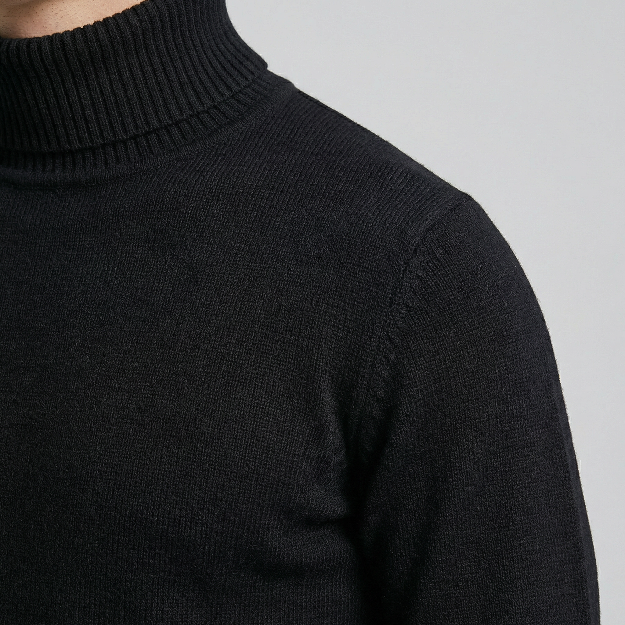 Men's Wool Turtleneck Jumper – Winter Roll Neck Skivvy