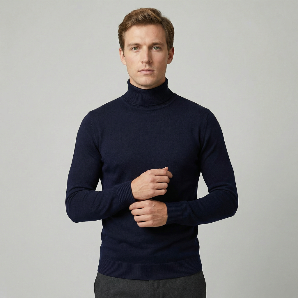 Men's Turtleneck Jumper – Winter Roll Neck Skivvy