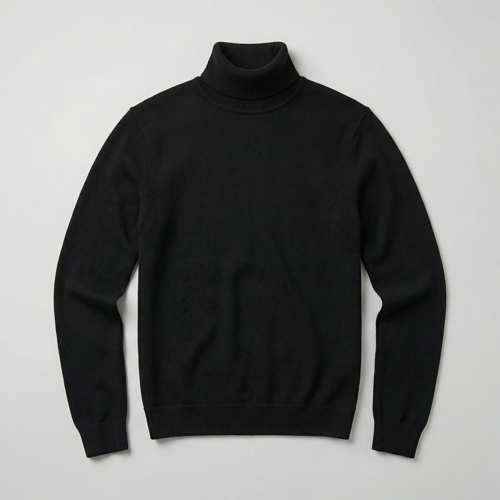 Men's Wool Turtleneck Jumper – Winter Roll Neck Skivvy