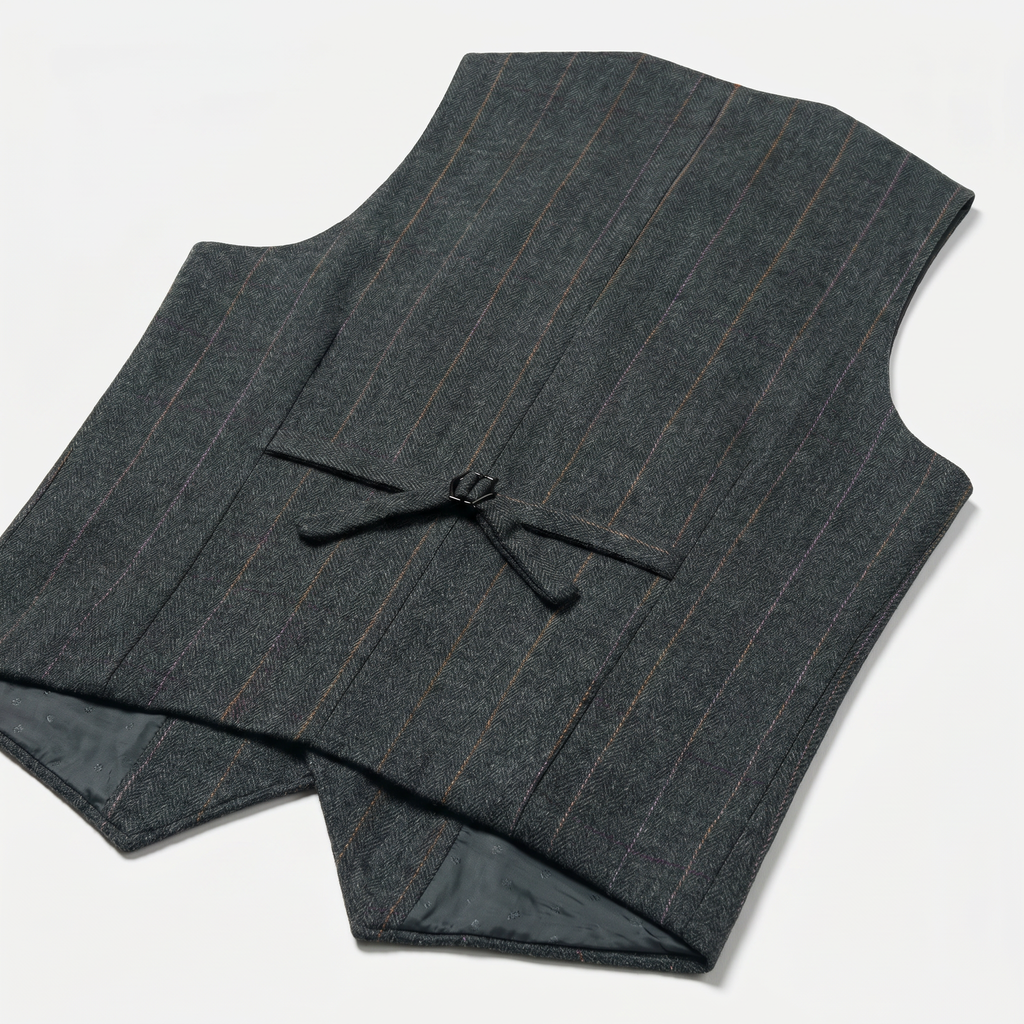 Men’s Tweed Vest - Fitted Waistcoat Wool Fit