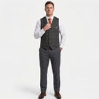 Men’s Tweed Vest - Fitted Waistcoat Wool Fit