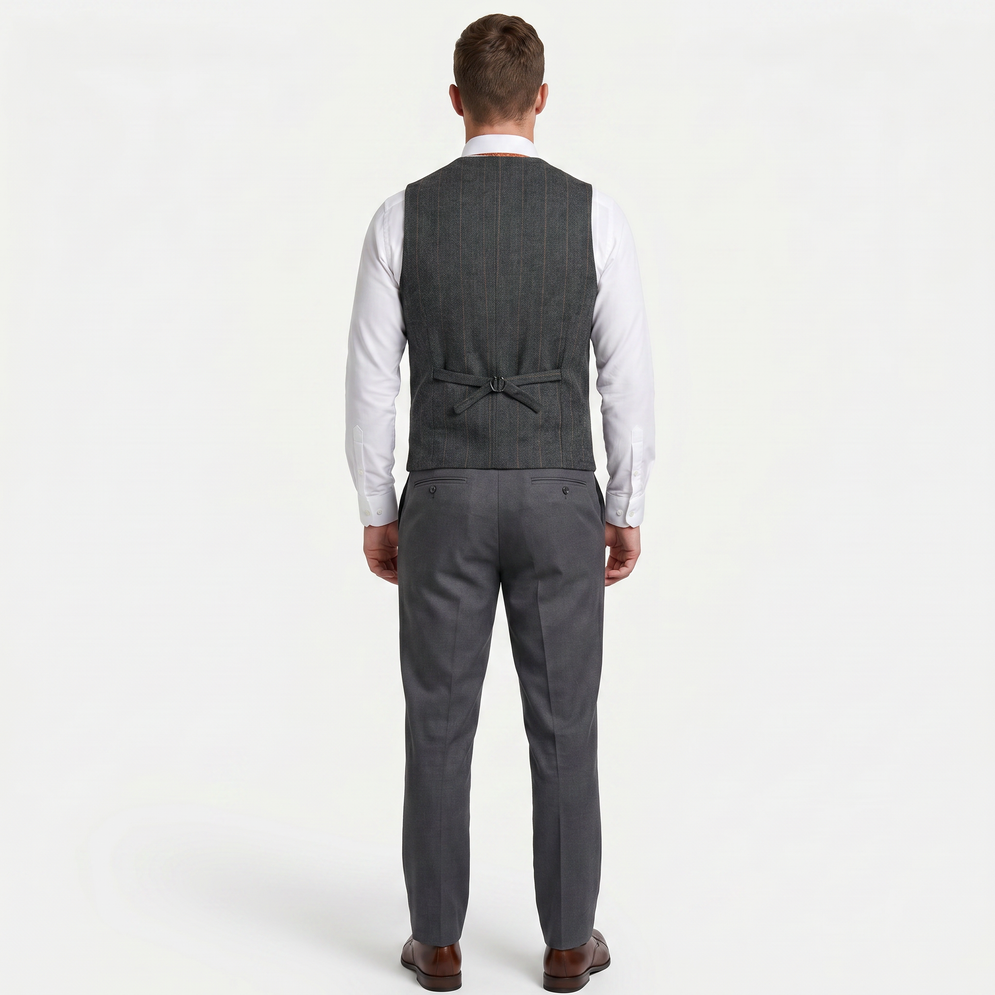 Men’s Tweed Vest - Fitted Waistcoat Wool Fit
