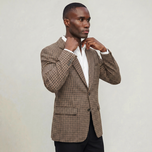 Men’s Check Blazer - Smart Casual Tailored Jacket