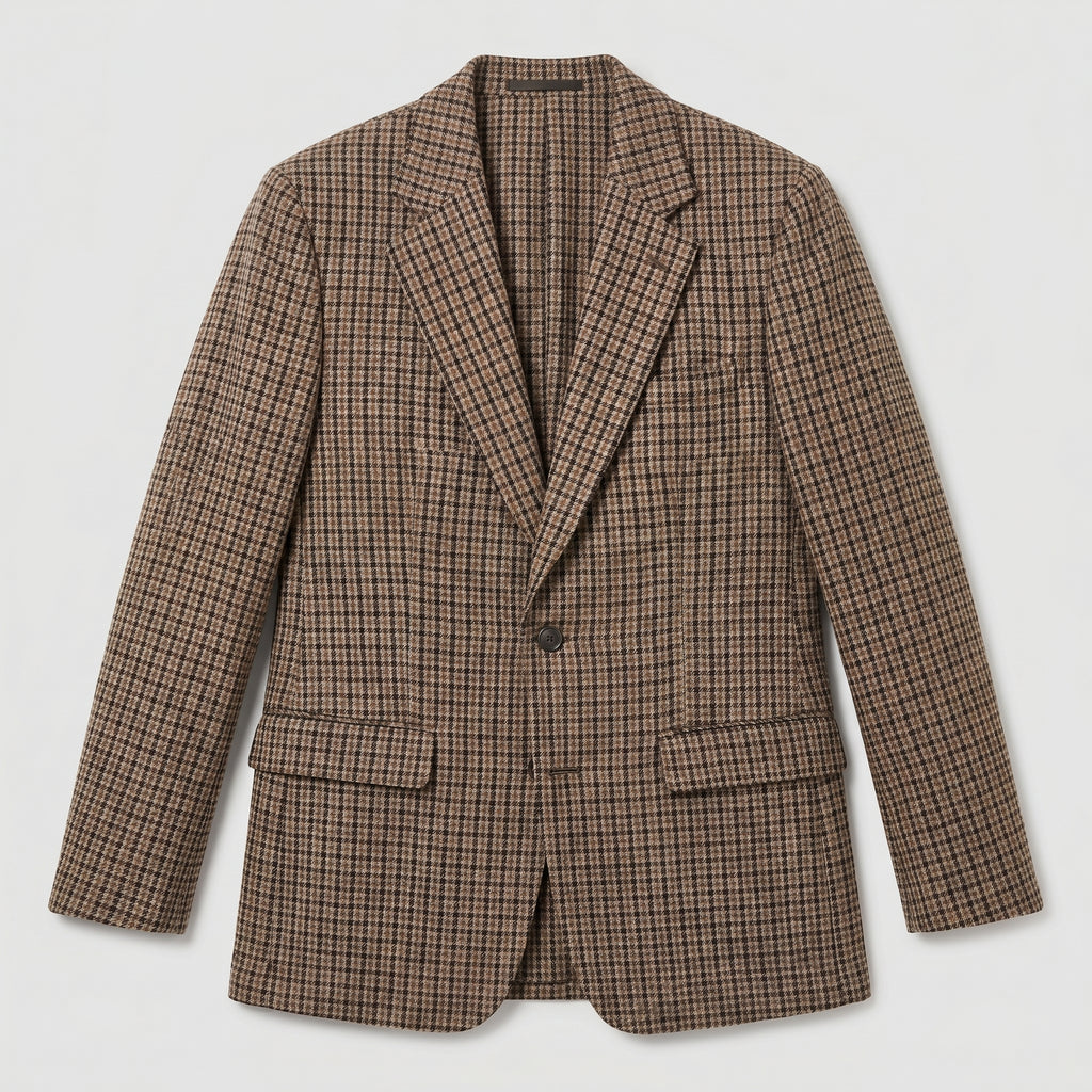 Men’s Check Blazer - Smart Casual Tailored Jacket