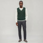 Men’s Cable Knit Sleeveless Vest  - V Neck Sweater