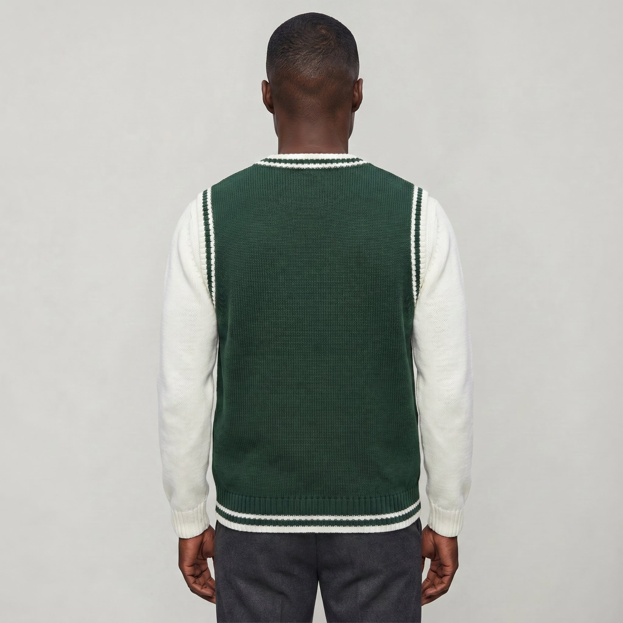 Men’s Cable Knit Sleeveless Vest  - V Neck Sweater