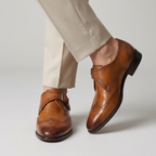 Men’s Wingtip Monk Strap Buckle Shoes