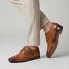 Men’s Wingtip Monk Strap Buckle Shoes