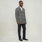 Men’s Wool Blend Overcoat - Double Breasted Tailored Long Coat