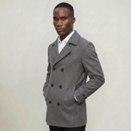 Men’s Wool Blend Overcoat - Double Breasted Tailored Long Coat