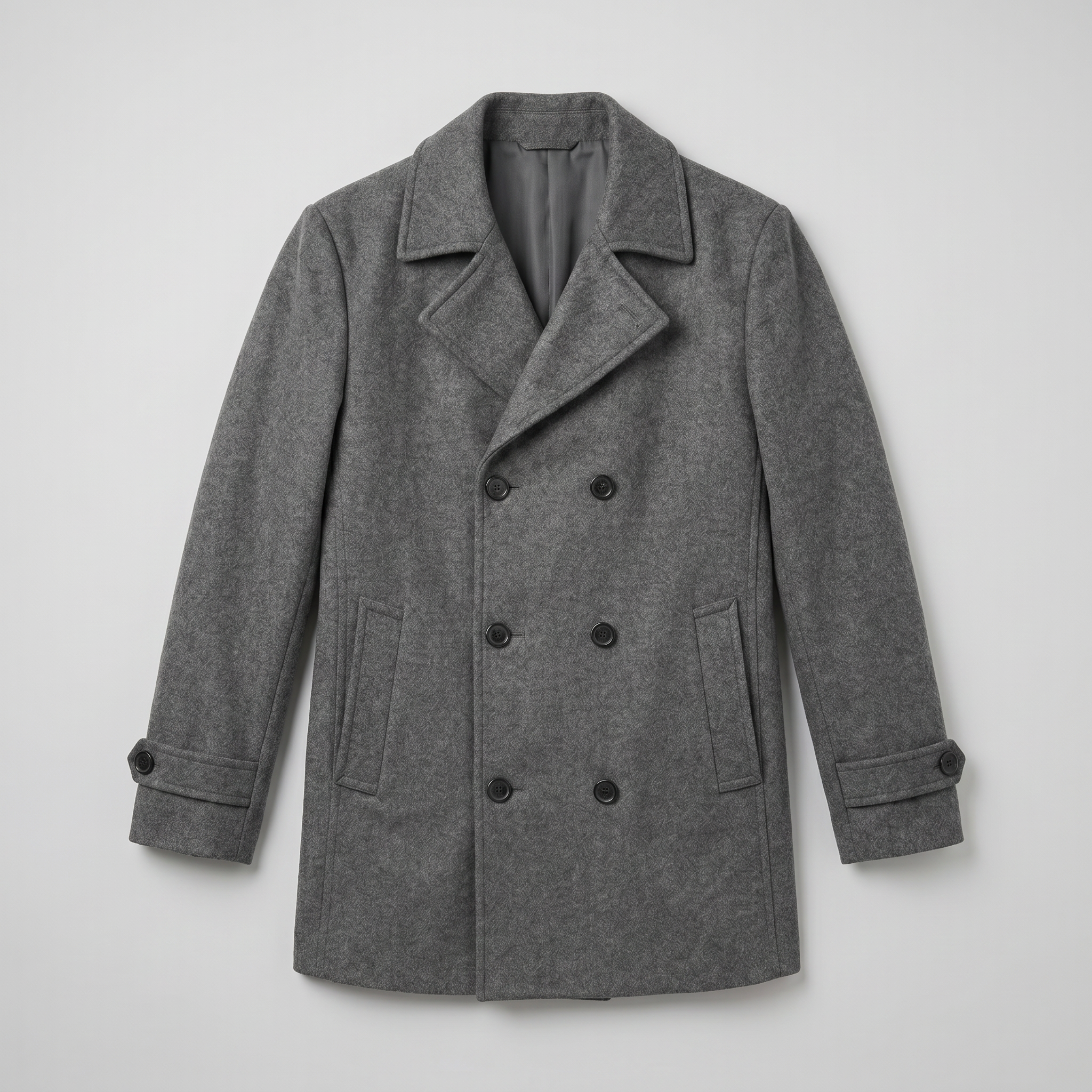 Men’s Wool Blend Overcoat - Double Breasted Tailored Long Coat