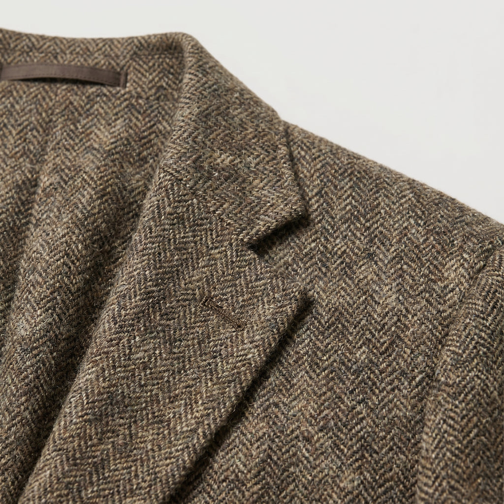 Men’s Wool Tweed Blazer - Single Breasted Smart Casual Suit Jacket