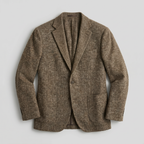 Men’s Wool Tweed Blazer - Single Breasted Smart Casual Suit Jacket