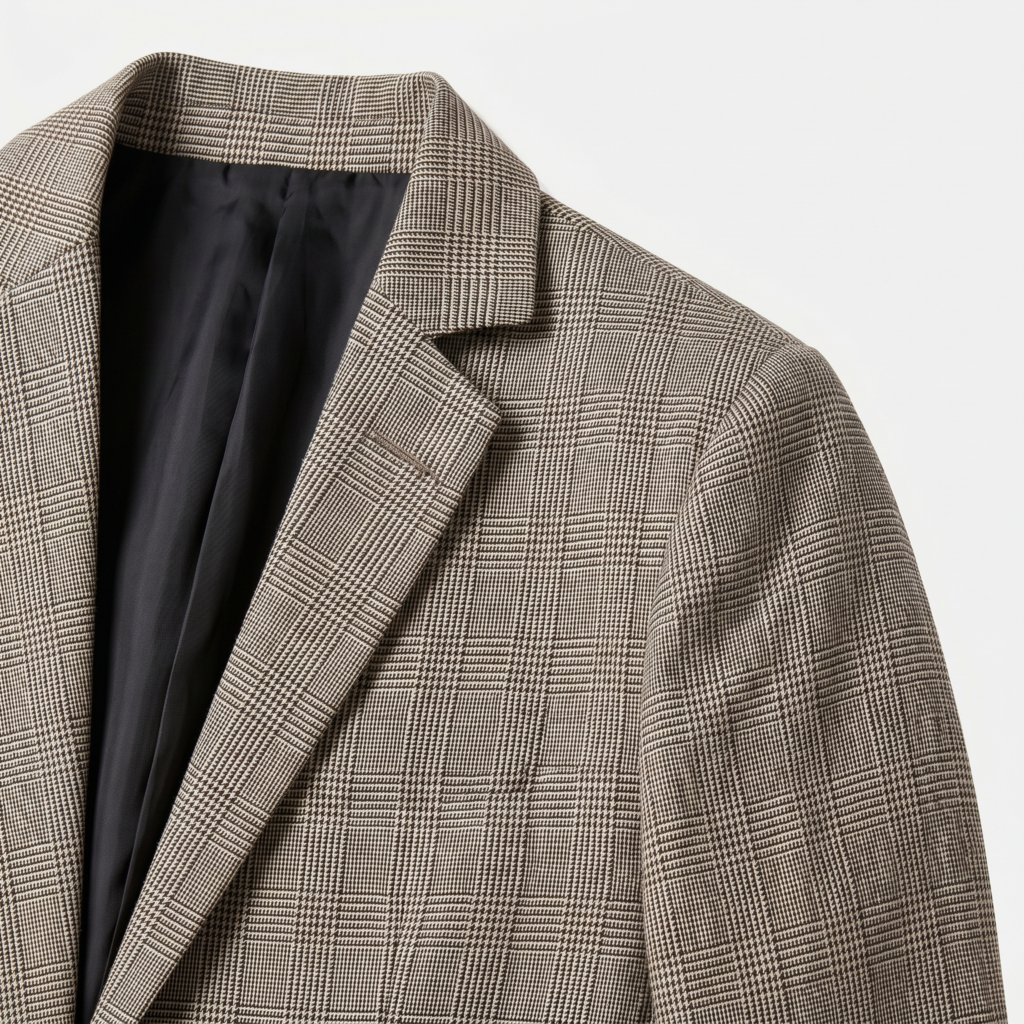 Men’s Wool Tweed Blazer - Single Button Tailored Fit
