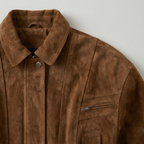 Women's Cropped Suede Jacket - Slim Fit Vintage Blazer