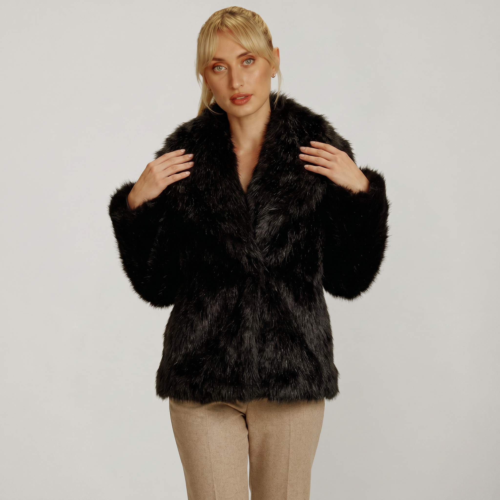 Women's Faux Fur Winter Coat - Slim Fit