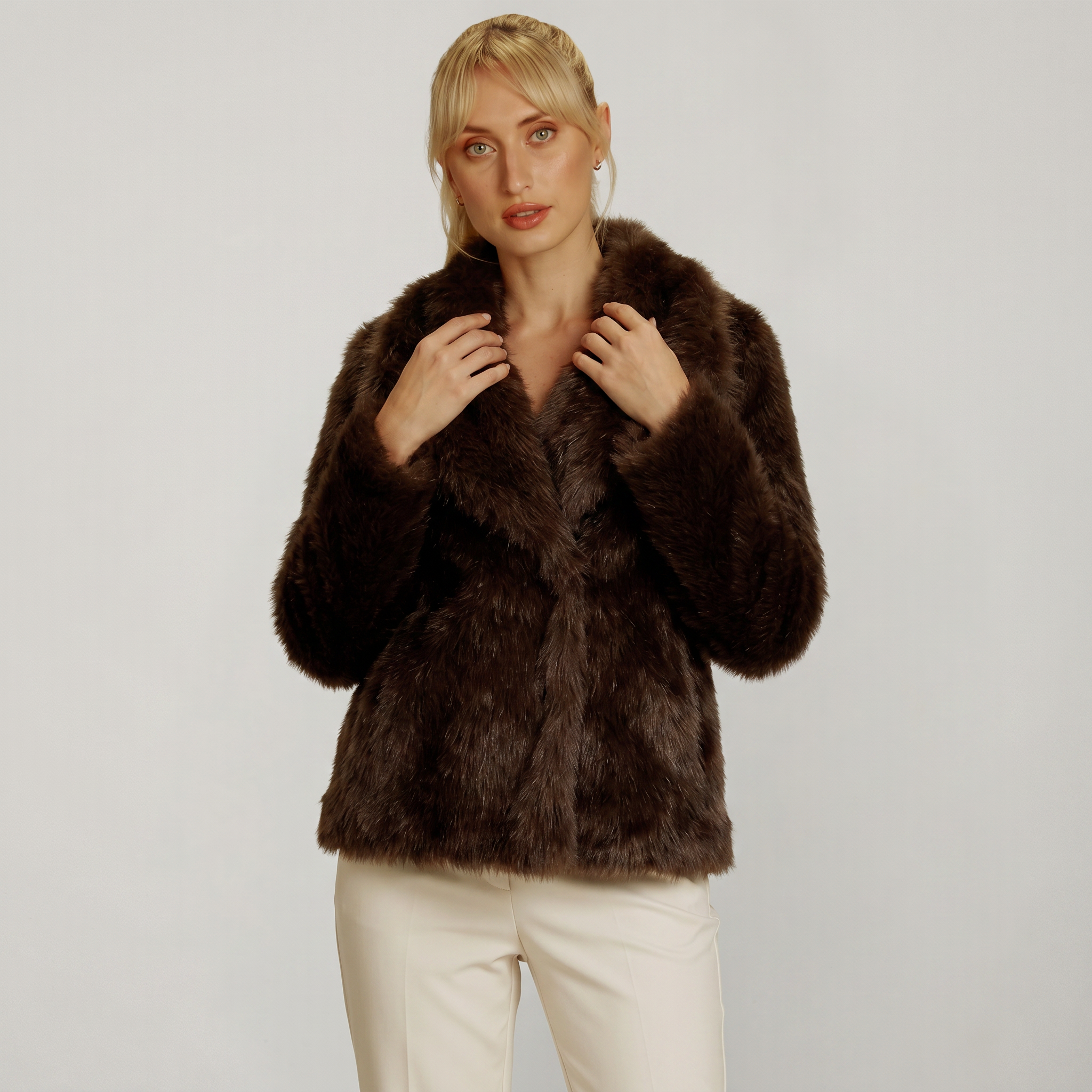Women's Faux Fur Winter Coat - Slim Fit