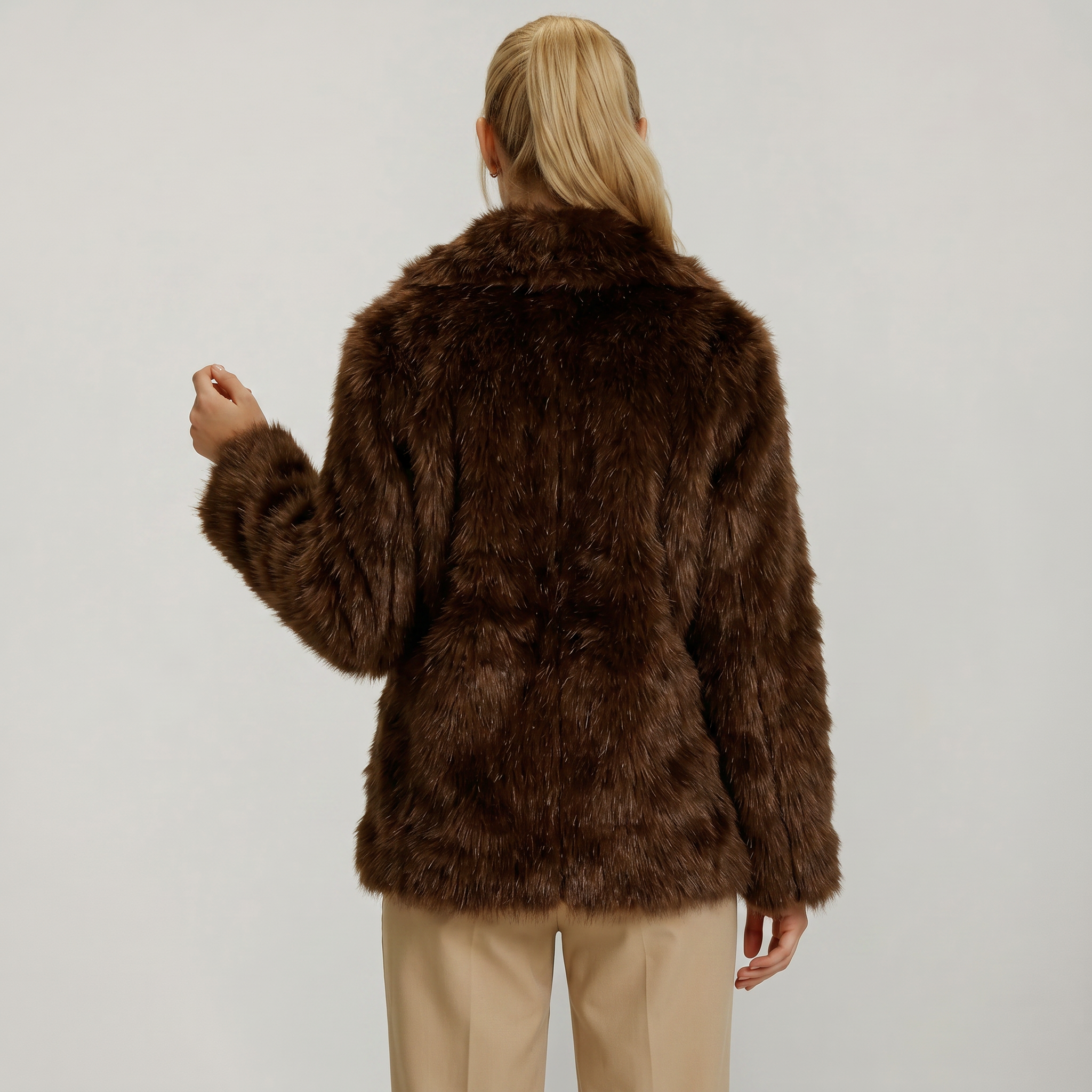 Women's Faux Fur Winter Coat - Slim Fit
