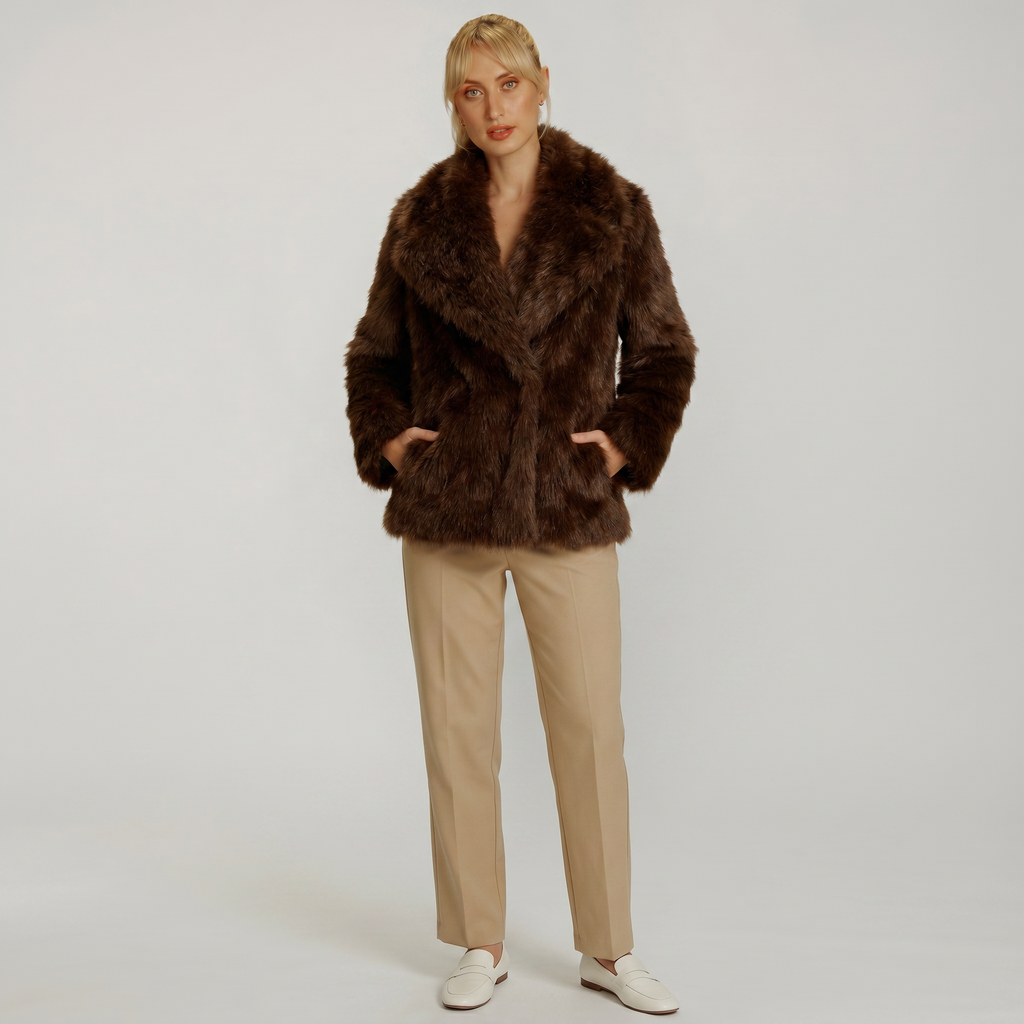 Women's Faux Fur Winter Coat - Slim Fit