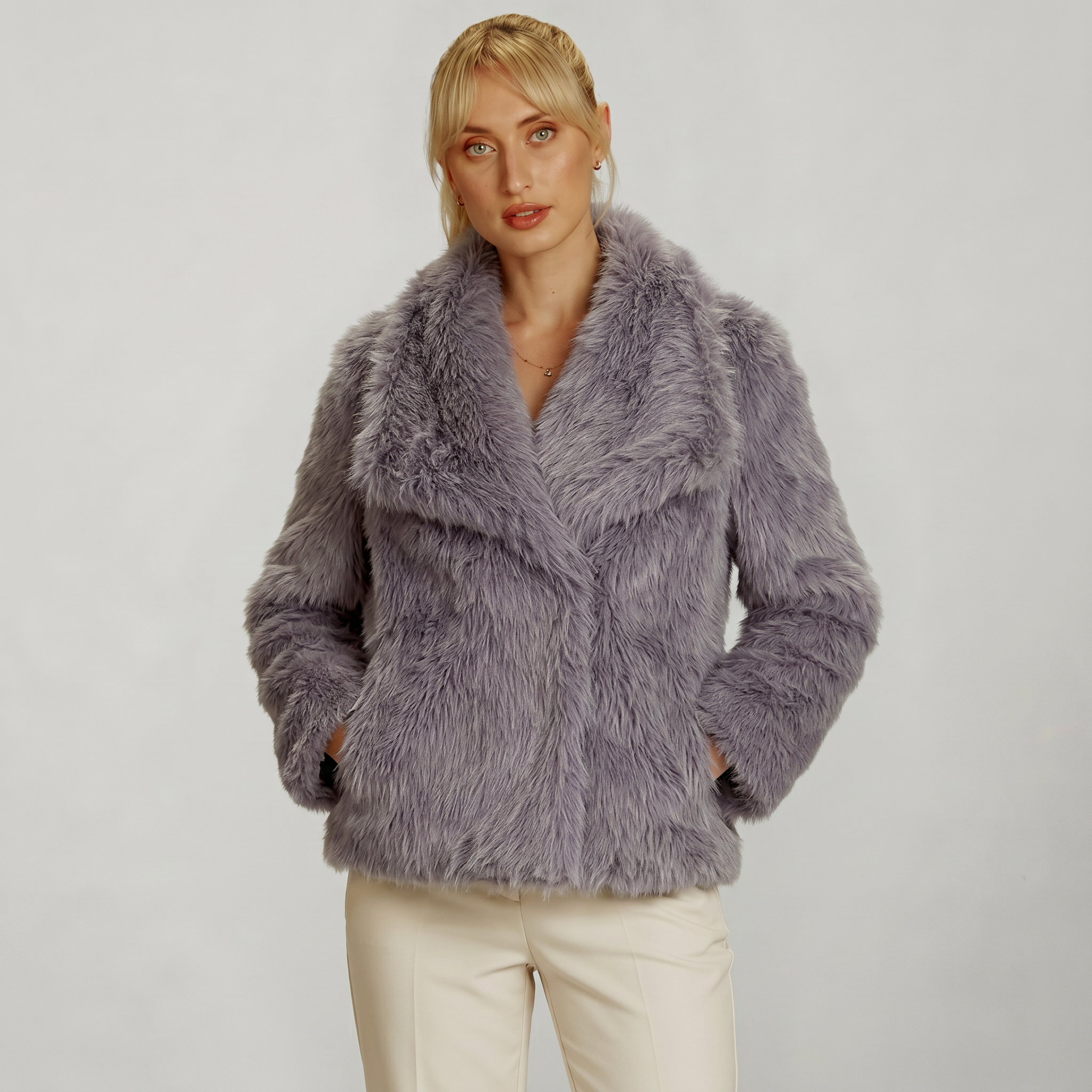 Women's Faux Fur Winter Coat - Slim Fit