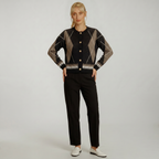 Women’s Argyle Knit Cardigan - Button Front Patterned Sweater