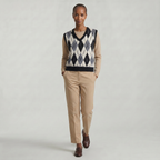 Women’s Argyle Sweater Vest - V Neck Preppy Knitted Vest Top