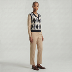 Women’s Argyle Sweater Vest - V Neck Preppy Knitted Vest Top