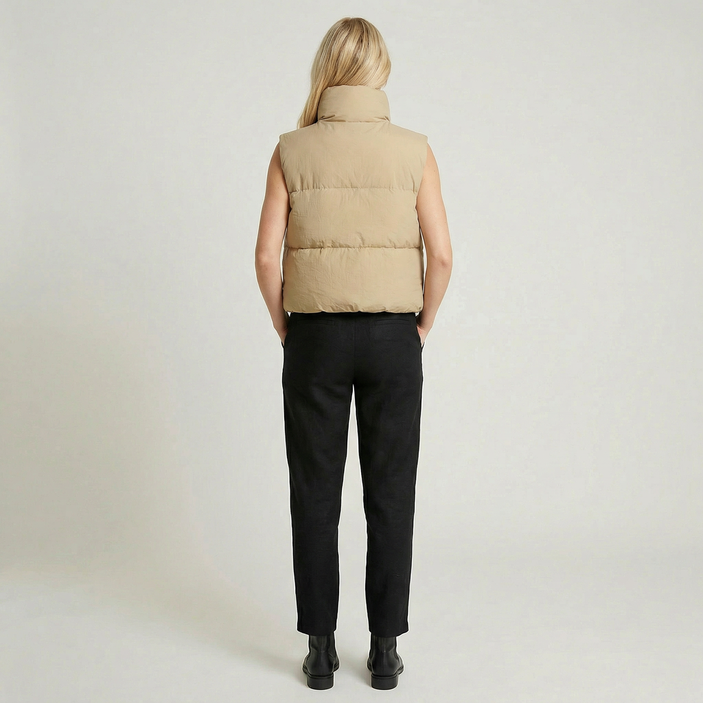 Women’s Lightweight Quilted Puffer Vest - Casual Zip Up Outerwear