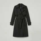 Women’s Belted Long Coat - Double-Breasted Longline Fit