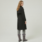 Women’s Belted Long Coat - Double-Breasted Longline Fit
