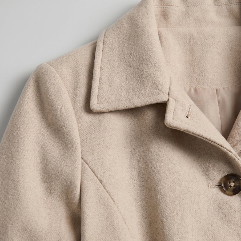 Women’s Belted Coat - Button Front Tailored Fit