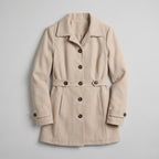 Women’s Belted Coat - Button Front Tailored Fit