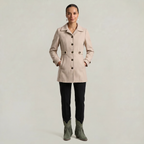 Women’s Belted Coat - Button Front Tailored Fit
