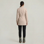 Women’s Belted Coat - Button Front Tailored Fit
