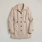 Women’s Belted Coat - Button Front Tailored Fit