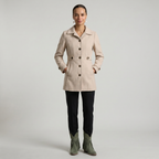 Women’s Belted Coat - Button Front Tailored Fit